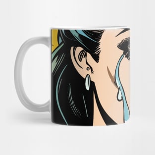 pop art crying girl Mug